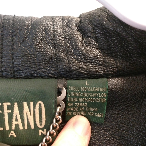 Stefano man leather jacket size large black - Picture 5 of 8